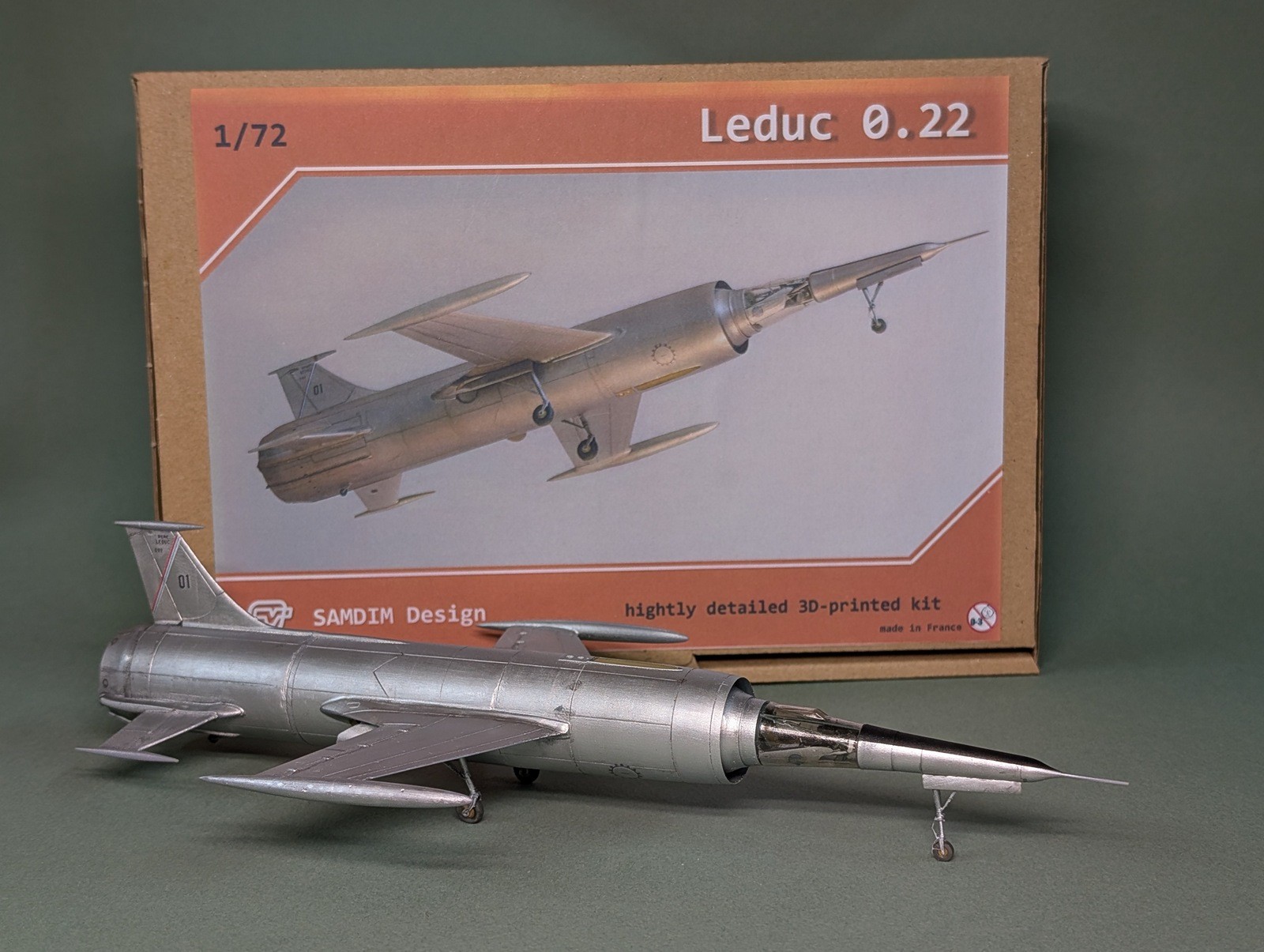 Kit complet Leduc 0.22 1/72 en impression 3D pour assembler un prototype mythique français