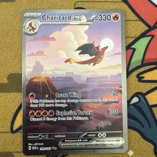Pokémon TCG Charizard EX Scarlet & Violet 151 Card 199/165 Sir NM/M Condition