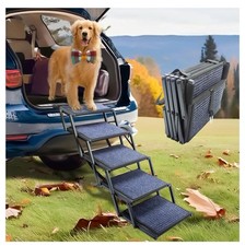 Dog Ramp for Car Truck and SUV Dog Stairs for Large Dogs Folding Pet Stairs w...