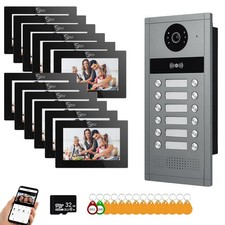 Tuya 12-Station Video Door Phone: 7" Touch Screen, Outdoor Motion Sensor Camera