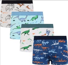 Boys Dinosaur Boxer Briefs 4 Pack Soft Cotton Underwear Kids Toddler