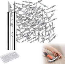 100 Pcs Double-Head Seamless Skirting Nails with Specific Sleeve Tool