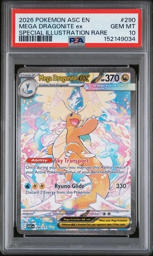 2026 POKEMON ASCENDED HEROES SPECIAL ILLUSTRATION RARE MEGA DRAGONITE EX PSA 10