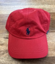 Ralph Lauren Polo Hat Cap Strap Red Blue Pony Logo Adjustable Sz 8-20 Kids
