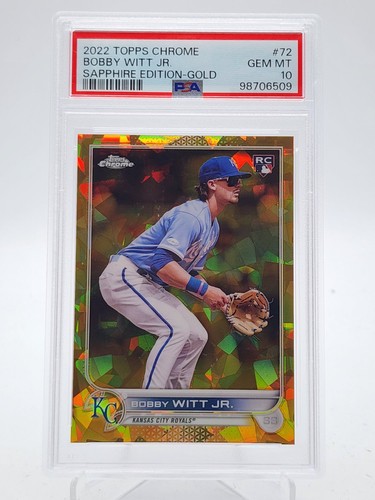 BOBBY WITT JR. 2022 TOPPS CHROME SAPPHIRE GOLD ROOKIE RC /50 #72 PSA 10 Q3963-2