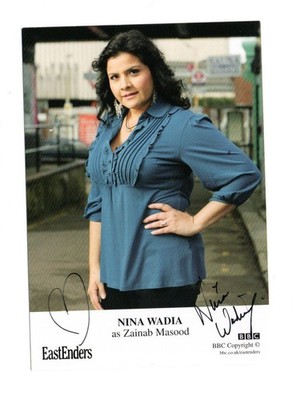 Nina Wadia as Zanish Masood in Eastenders Signed 6x4 Col Promo Autographed