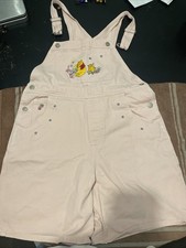 Disney Winnie The Pooh, Short Overalls Pink Size L Embroidered Winnie Pooh