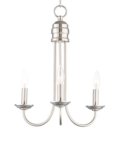 Maxim 10343 Logan 3 Light 16"W Taper Candle Chandelier - Nickel - Picture 1 of 8