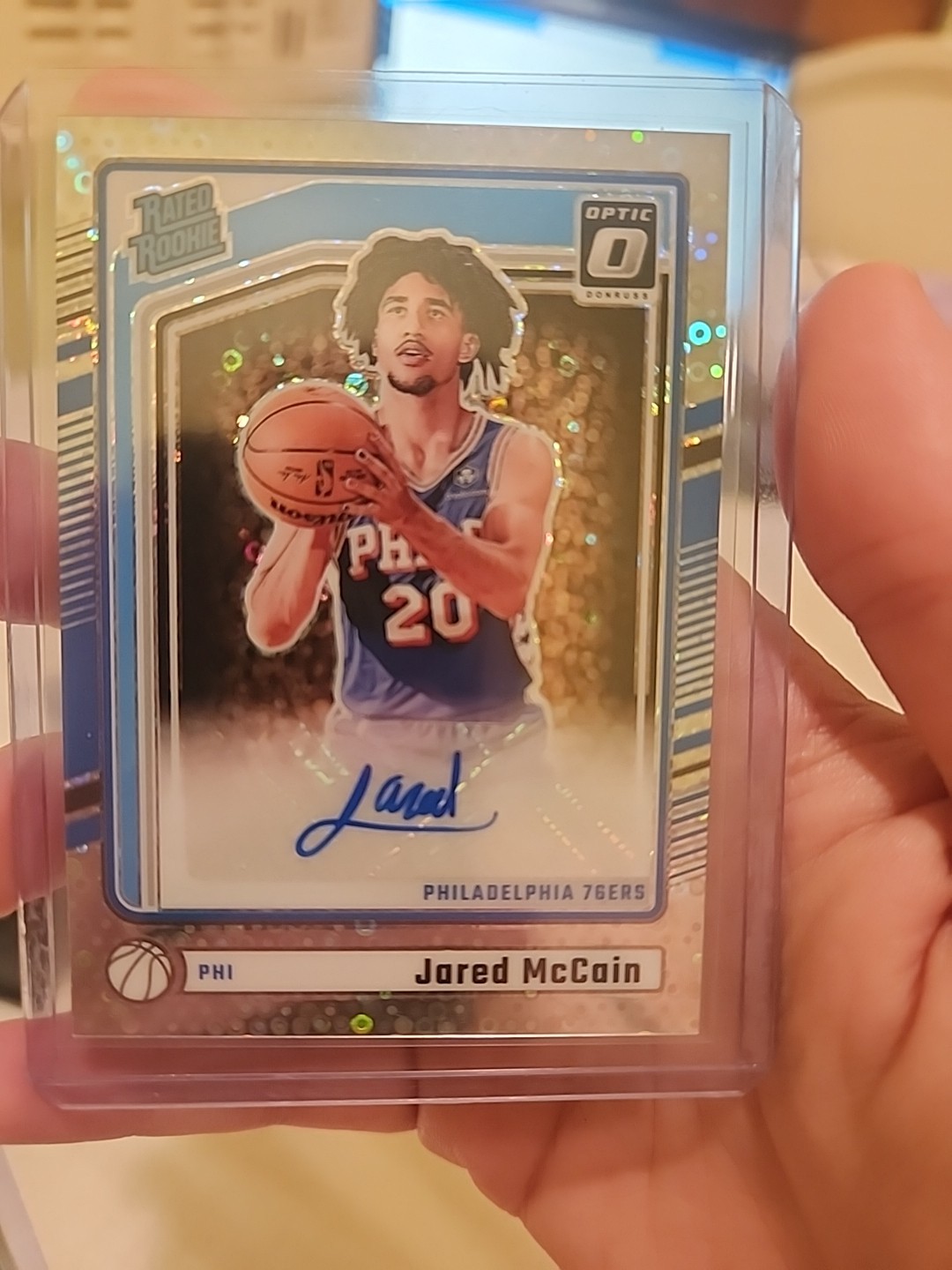 Jared McCain Fast Break Auto 313 Donruss Optic 2024