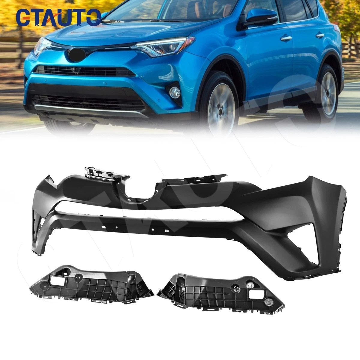 Kit 2 Capots D'extrémité De Pare-chocs Avant Pour Toyota RAV4 2016-2018 - Texture Droite+gauche