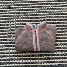 Molo Baby Girls Sherpa Cub Patch Print Full Zip Taupe Sweater 74 / 9M