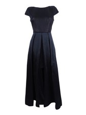 Adrianna Papell Women's Metallic Knit & Taffeta Gown (4, Black) 889448814192