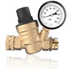 Water Pressure Regulator Valve,Brass Lead-Free Adjustable Water Pressure Reducer