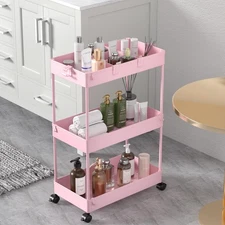 3 Tier Rolling Cart with Wheels, Storage Craft Art Trolley Organizer Serving,...