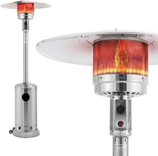 KEZATO Patio Heater , 48,000 BTU Propane Outdoor Stainless Steel w/ Wheels