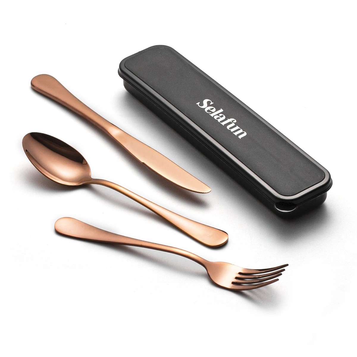 デバイスワークス カトラリー4セット deviceworks 4-pieces Travel Set with Case Portable Silverware Utensils Set for