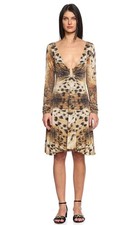 Just Cavalli Dress Leopard Animal Print Visco...