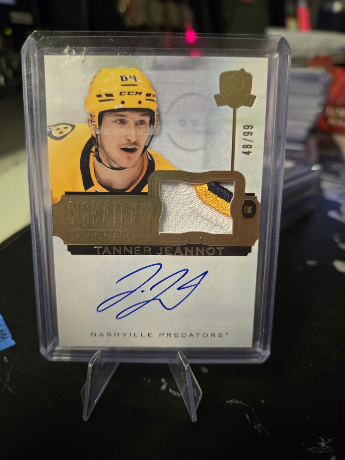 2022-23 The Cup Tanner Jeannot 3-Color Patch Auto /99 Kings Rookie Card