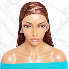 Braided Wig. Cornrow Braids with Knotless Braids. Full Lace Baby Hair. 34ins