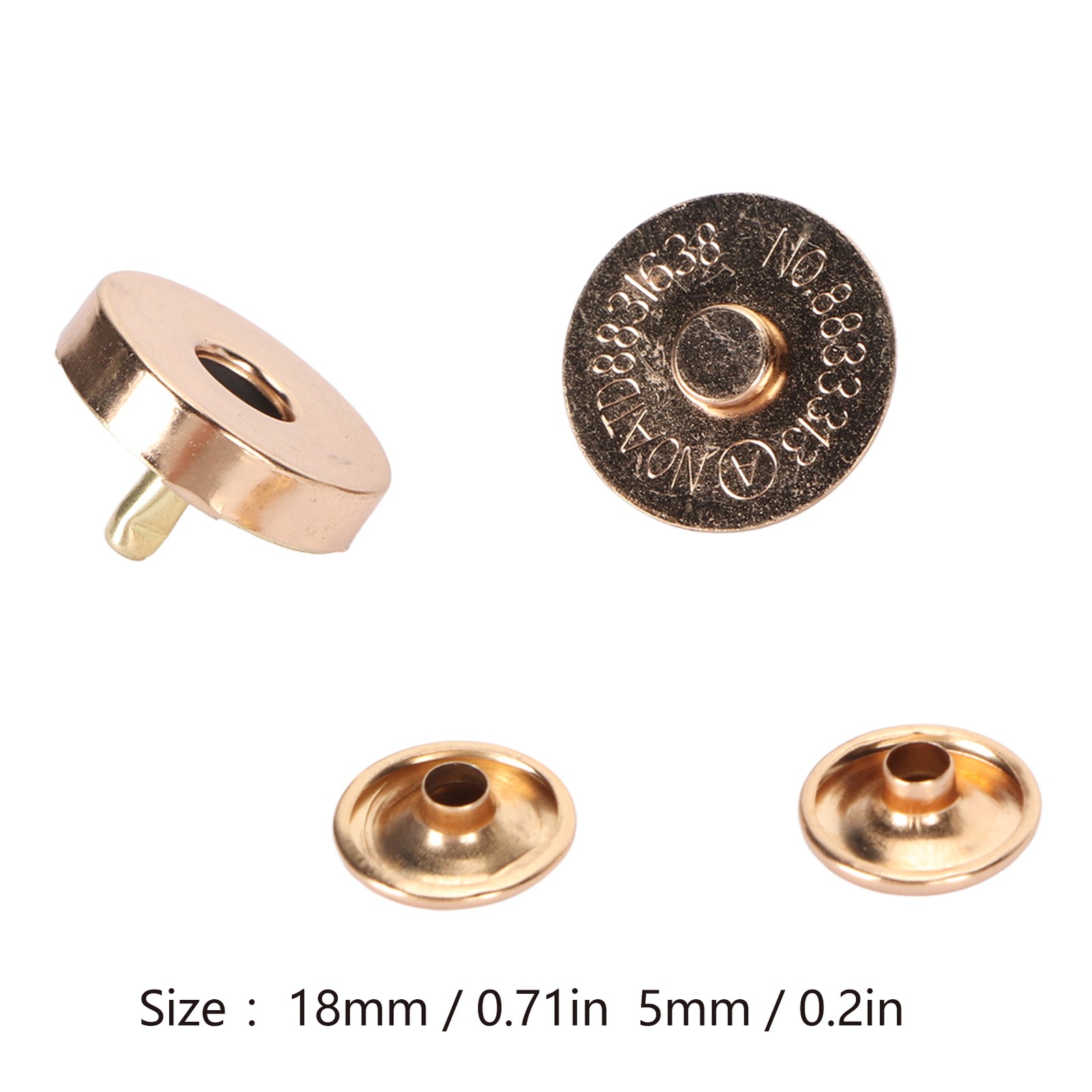 50 Sets Magnetic Button Clasp Snaps High Hardness Alloy Closure For DIY Sewing /