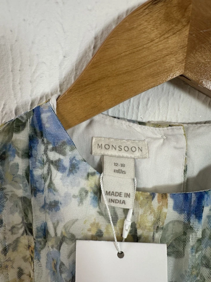 Vestido de hortênsia monção tamanho 12-18 meses meninas marfim ocasião especial casamento - Imagem 3 de 4