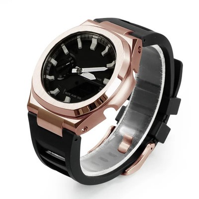 Modification Kit for Casioak GA2100/GA2110 Stainless Steel Case+Rubber Strap
