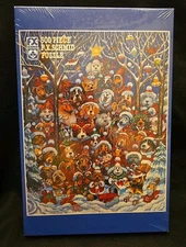 Vintage F.X. Schmid 92207 - SANTA PAWS 500 Piece Puzzle, Dogs Christmas 1994