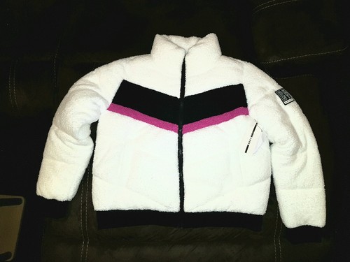 DKNY SPORTS WOMENS WHITE SHERPA PUFFER 
