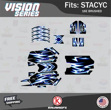 Graphics Kit for STACYC 16E Brushed Electric Bike Vizion -blue