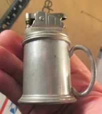 Vtg Hanle Pewter Table Lighter Stein USA Miniature ATC