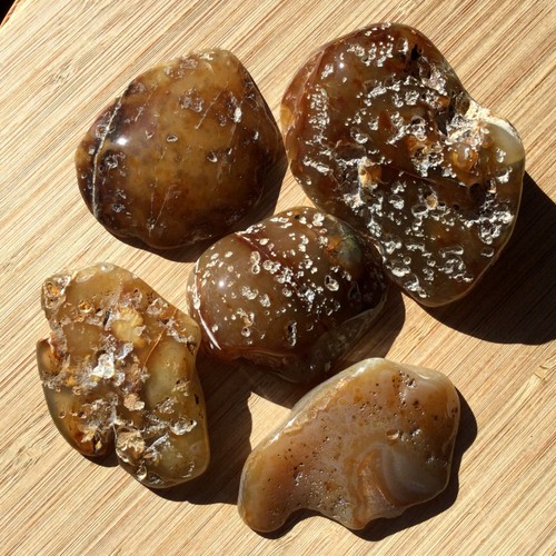 5 Achat & Quarz Kristall Geode Enden poliert Bergscheiben gemischte Steine 1 Pfund Posten - Bild 4 von 5