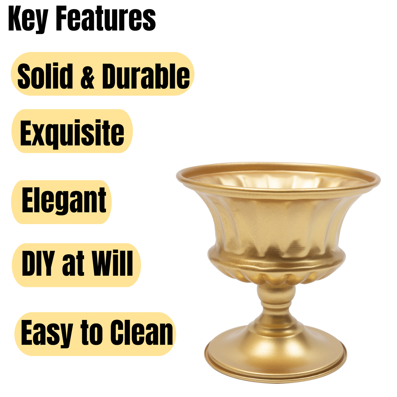 Set of 10pc Gold Flower Vases For Wedding Anniversary Birthday Party Homewarming