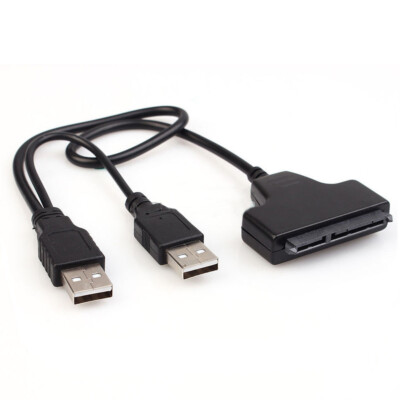 Dual USB External PC SSD Hard Disk Drive Adapter USB To SATA 2.5'' Converter