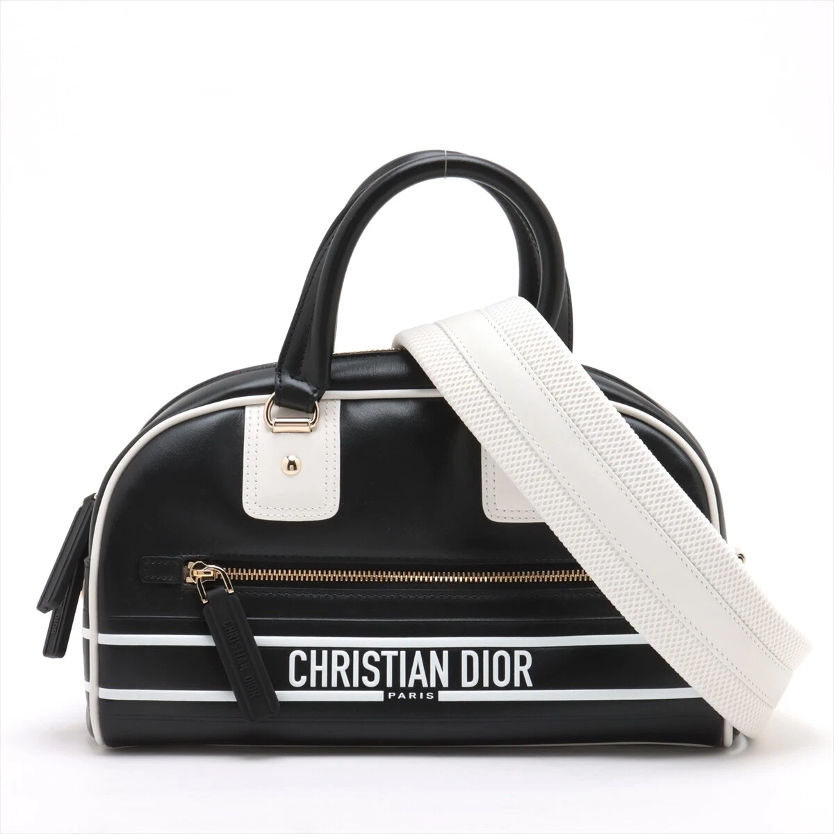 Sac à main Christian Dior Vaib cuir 2 voies noir
