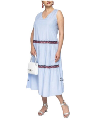  MARINA RINALDI   COTTON Dress    PLUS size MR 27= US W18_ It56_ De48_Fr52_Gb22