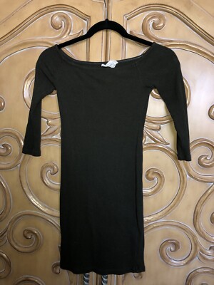 Forever 21 Hunter Green Ribbed Bodycon Off The Shoulder Dress ~ Size Small  EUC | eBay
