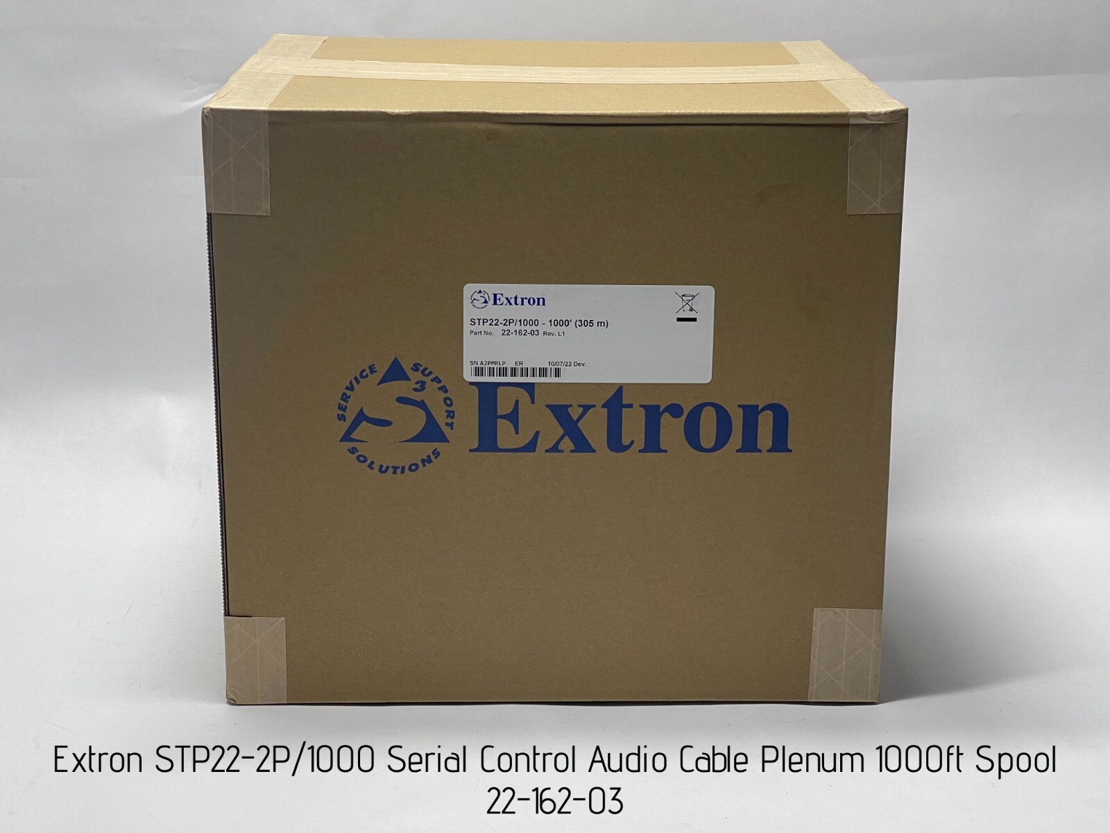 Extron STP22-2P/1000 Serial Control Audio Cable Plenum 1000ft Spool, 22 ...