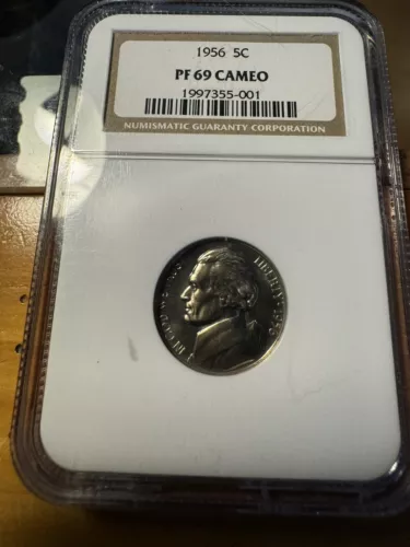 1956 Nickel Jefferson NGC PF 69 CAMEO