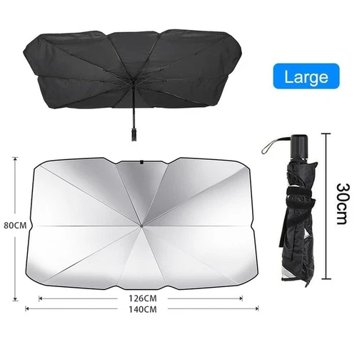 51" Car Windshield Sun Shade Foldable Umbrella Front Window Cover Visor Umbrella - Picture 3 of 15