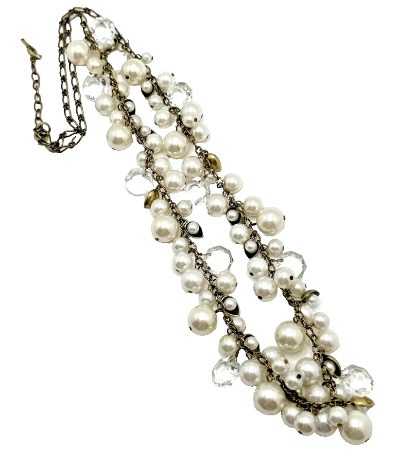 Chloe + Isabel длинное ожерелье искусственного жемчуга и хрустальных бусин кластер заявление 34" - Изображение 3 из 4