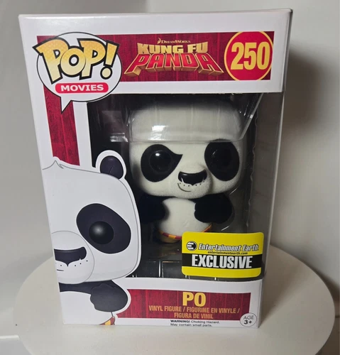 Funko Pop! Kung Fu Panda Po #250 (Flocked) - Entertainment Earth With Protector