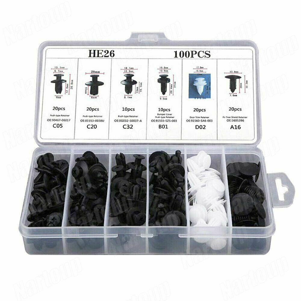 Nissan Push Pin Clips 200PCS Bumper Clips 8mm Push Fender Flare Fastener For Infiniti And Nissan Plastic Rivet Retainer Clips I240533241 Nissan Bumper Clips - Foto 5