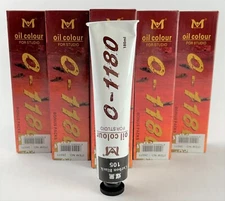 5 Pack Artist Quality Oil Paints Carbon Black 180ml Tube Professional Oil Paint