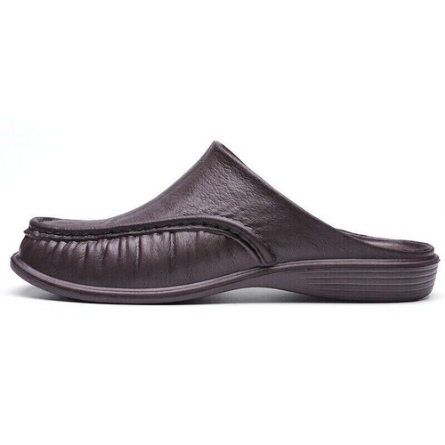 Mens Slippers Open Back House Shoe Black Slip On Comfort Indoor Outdoor Loafer - Picture 20 of 39