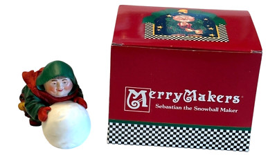 Department 56 Merry Makers Sebastian the Snowball Maker With Box 9367 Winter