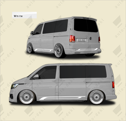 Fits VW T5 T6 Transporter SWB - Full Van Decal Stripe Kit with Both Sides + Rear - Picture 5 of 18
