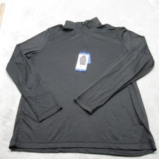 32 Degrees Heat Mens Large Gray Pullover Long Sleeve Activewear Quarter Zip