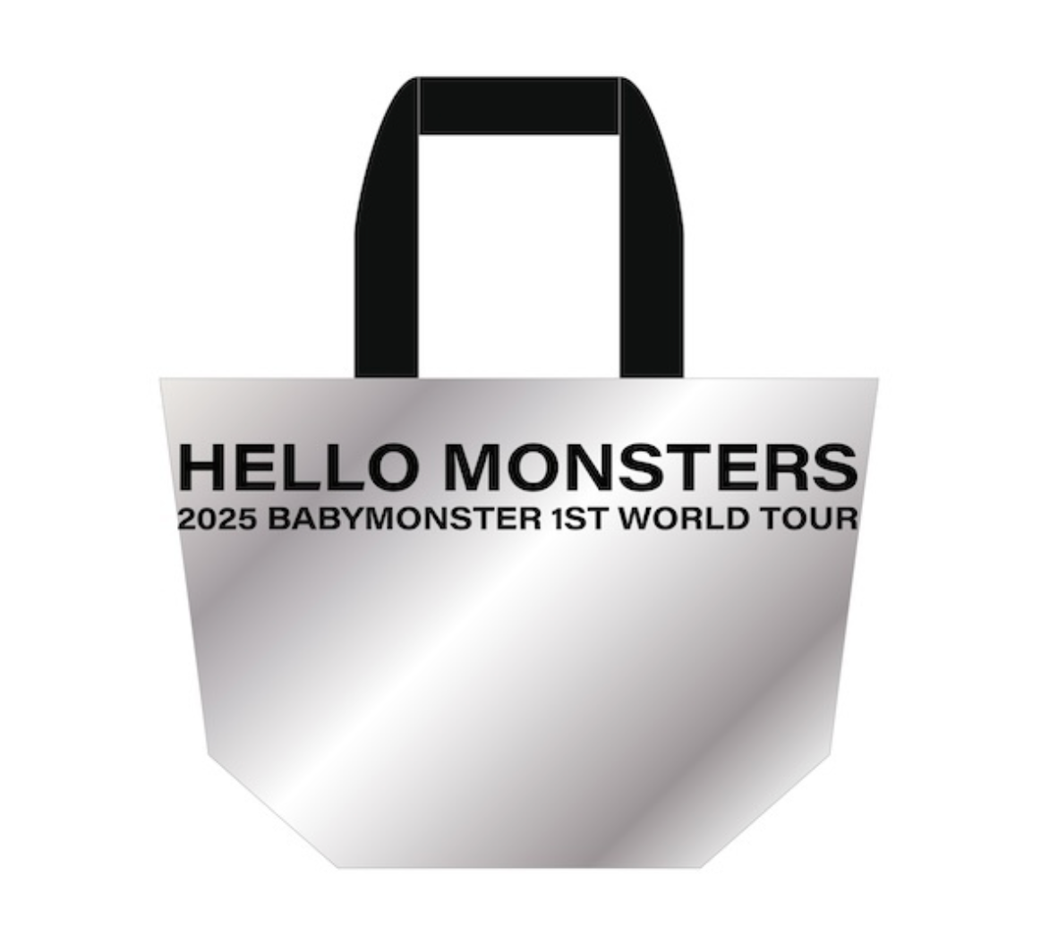 BABYMONSTER 2023 WORLD TOUR スローガン、ツアーバッグ BABYMONSTER HELLO MONSTERS Official MD TOUR TOTE BAG Silver