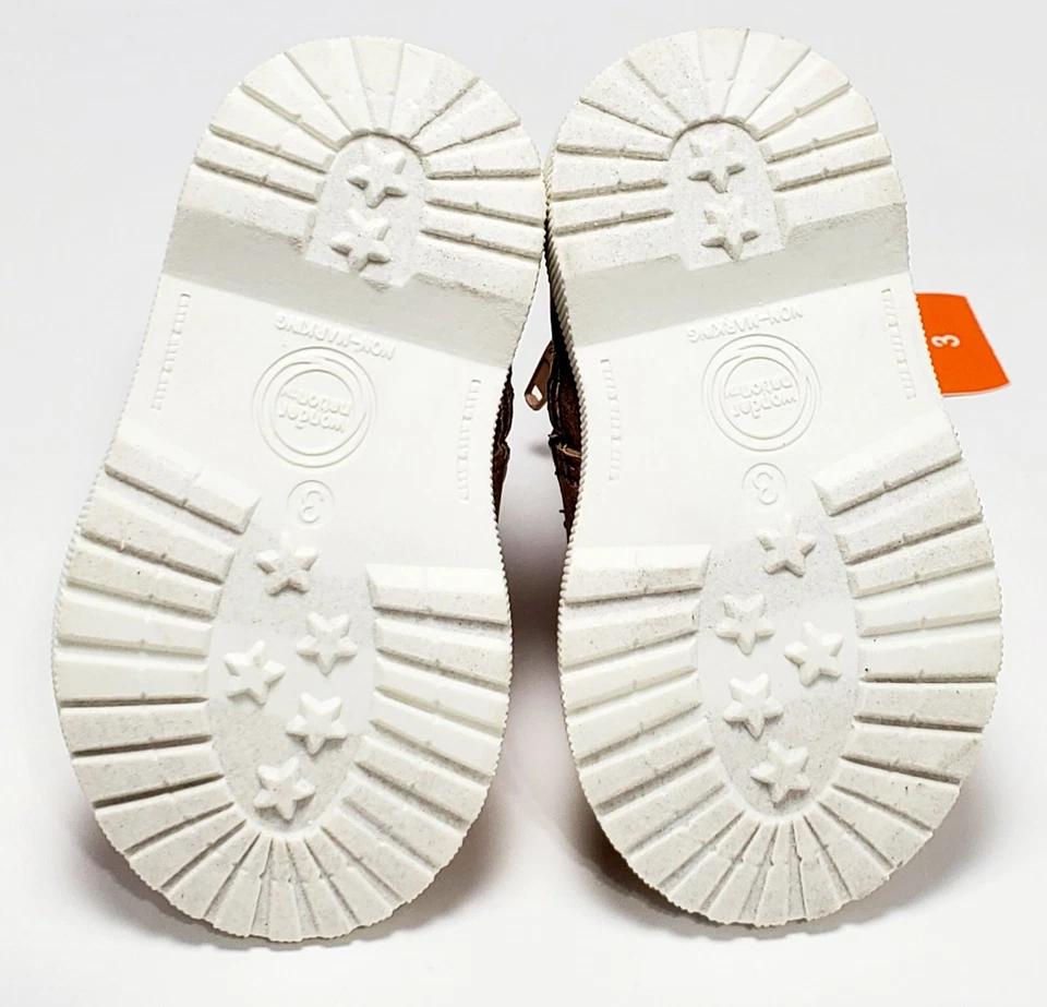 Bota Infant Girl Combat Stars tamanho 3 zíper lateral nova com etiquetas - Imagem 4 de 4