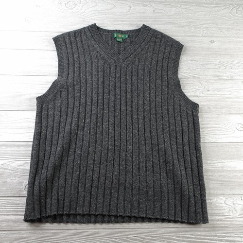 Vintage J Crew Oarsman Sweater Vest Men's Large Ribbed Rowing Man Wool - Picture 2 of 6